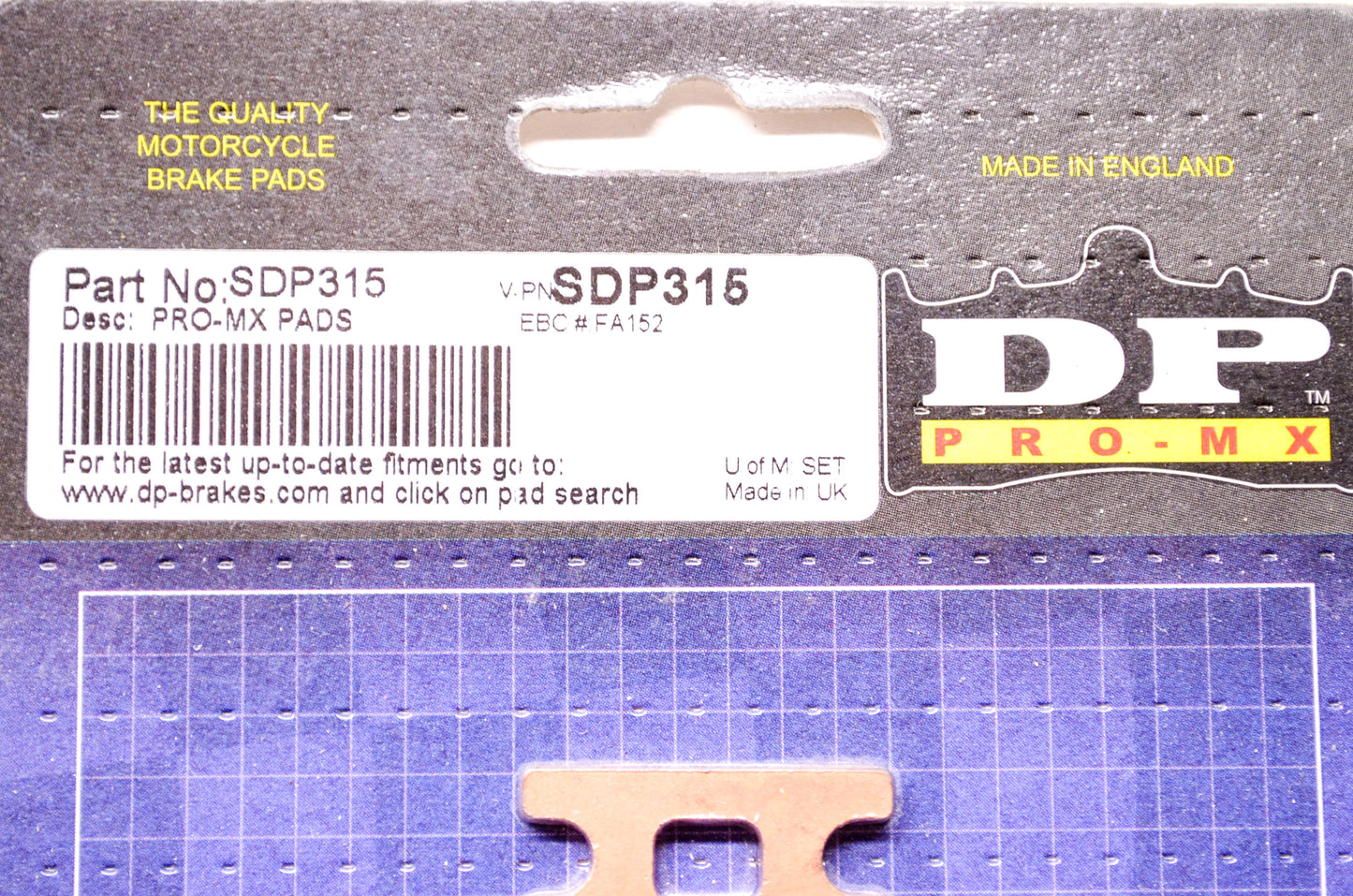 DP Brakes SDP315, FA152 Pro MX Brake Pad Pair NOS