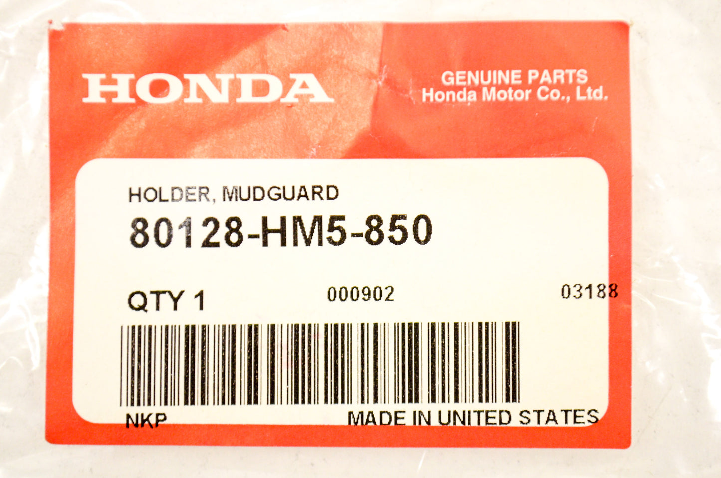 OEM Honda 80128-HM5-850 Splash Guard Holder NOS