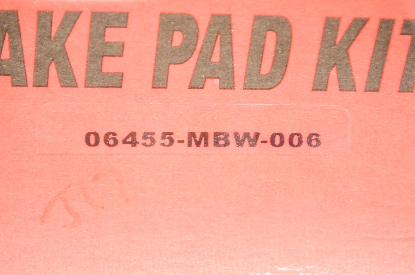 OEM Honda 06455-MBW-006 Front Pad Set NOS