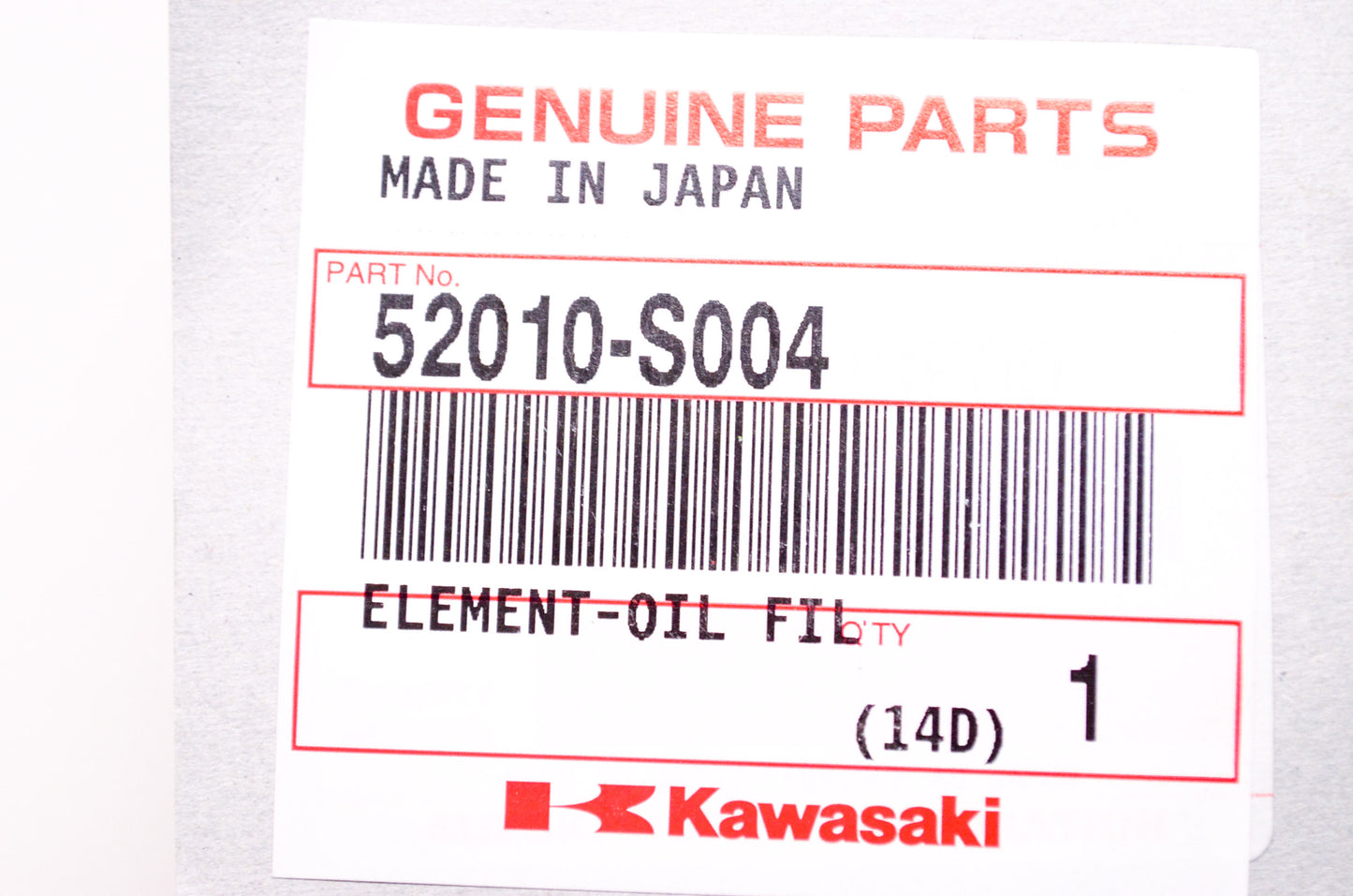 New OEM Kawasaki 52010-S004 Oil Filter Element NOS