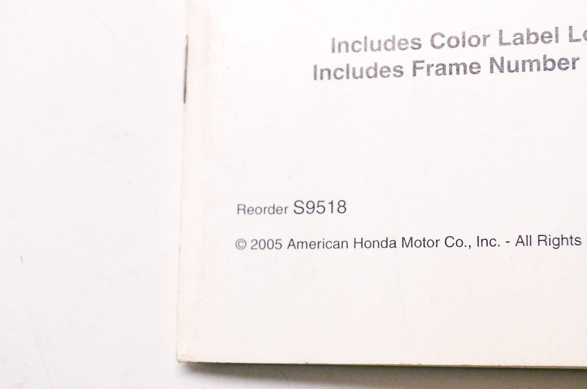 OEM Honda S9518, MJA 7700-10954 (0501), 20000501 2001-2005 Motorcycle Scooter AT