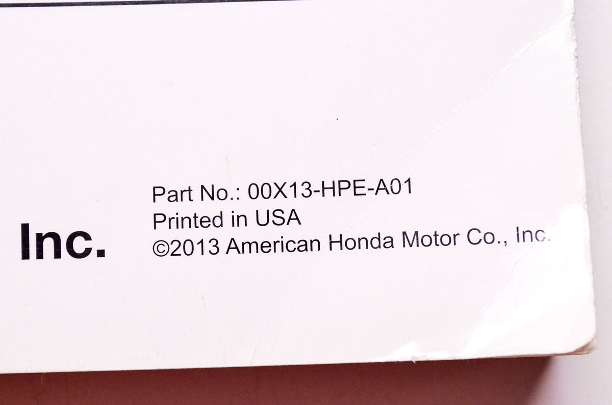 OEM Honda 00X13-HPE-A01 Power Equipment Dealer Parts Price List 2013 First Editi