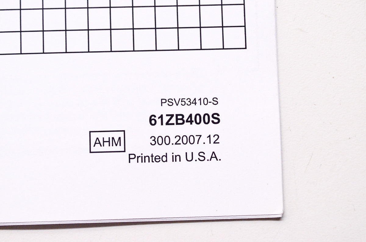 OEM Honda 61ZB400S Power Equipment Service Shop Manual EG3500XK1 EG5000XK1 Suppl
