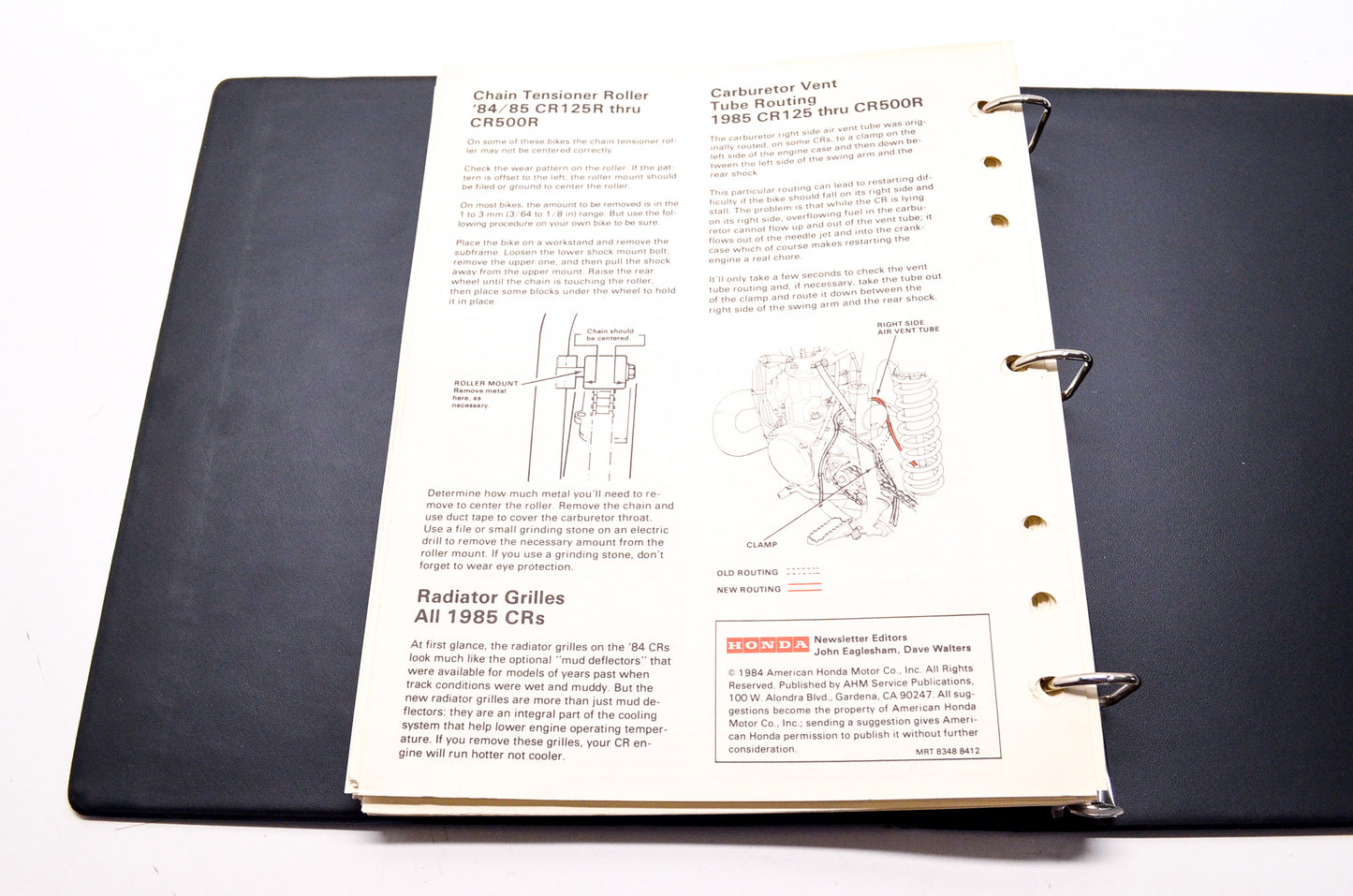 CR XR News & Race Support Newsletter Collection Nov-Dec 1984 - Sep 1992