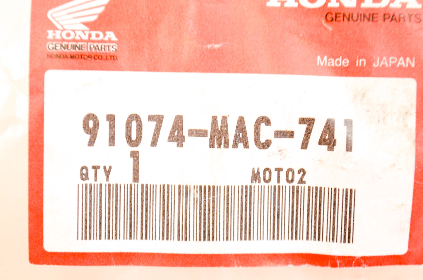 OEM Honda 91074-MAC-741 Bearing NOS
