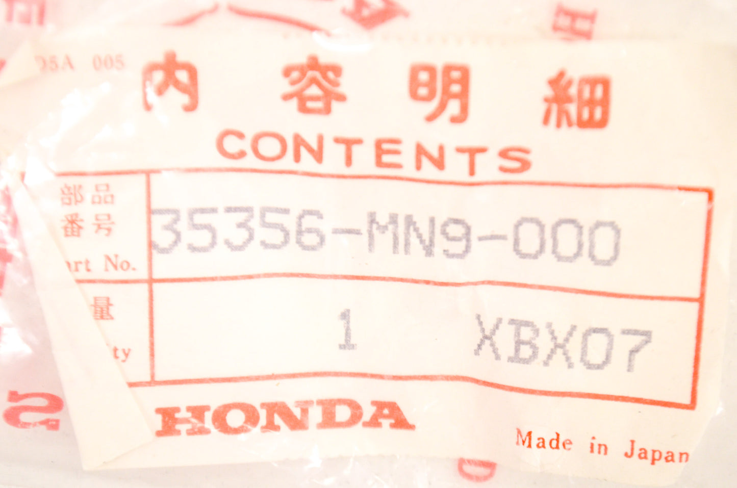 OEM Honda 35356-MN9-000 Rear Stay NOS