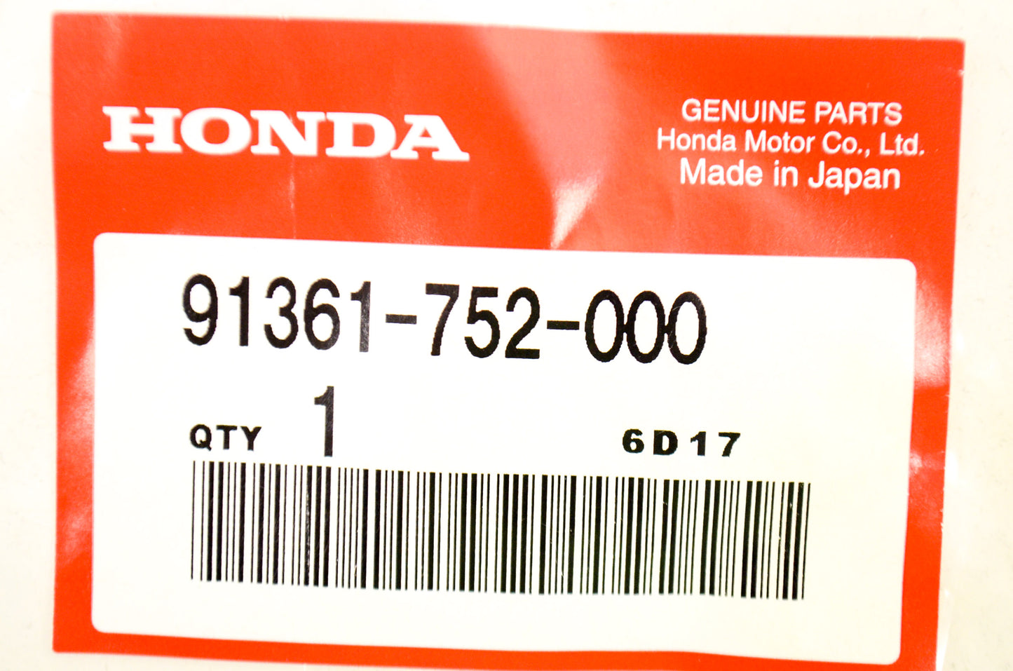 OEM Honda 91361-752-000 O-Ring (17X3.5) Qty 2 NOS