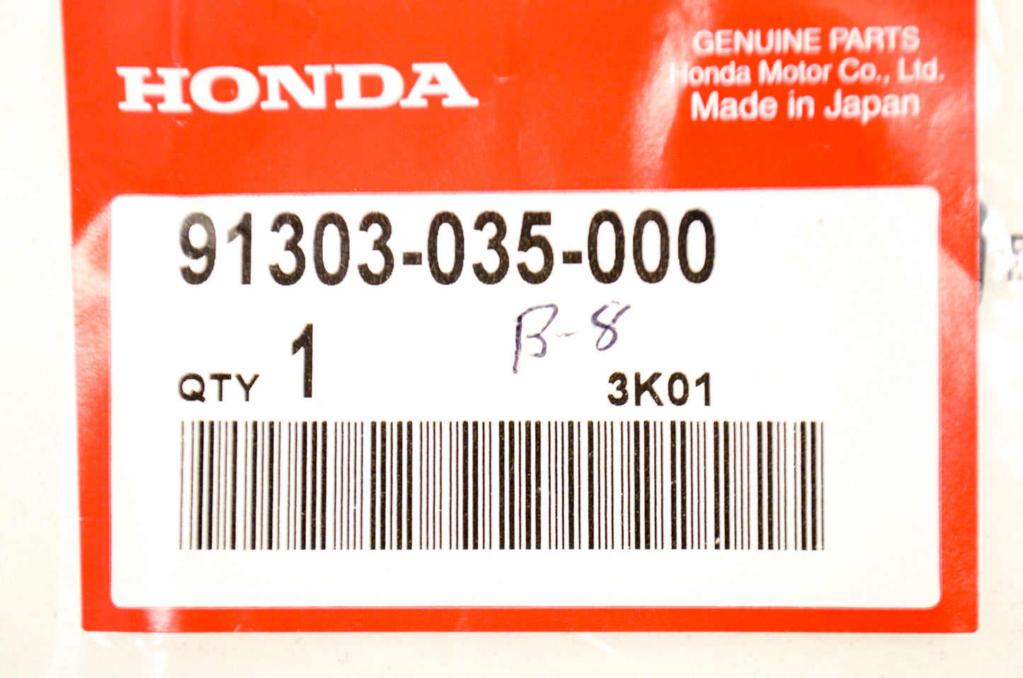 OEM Honda 91303-035-000 Rubber Gasket (16MM) NOS
