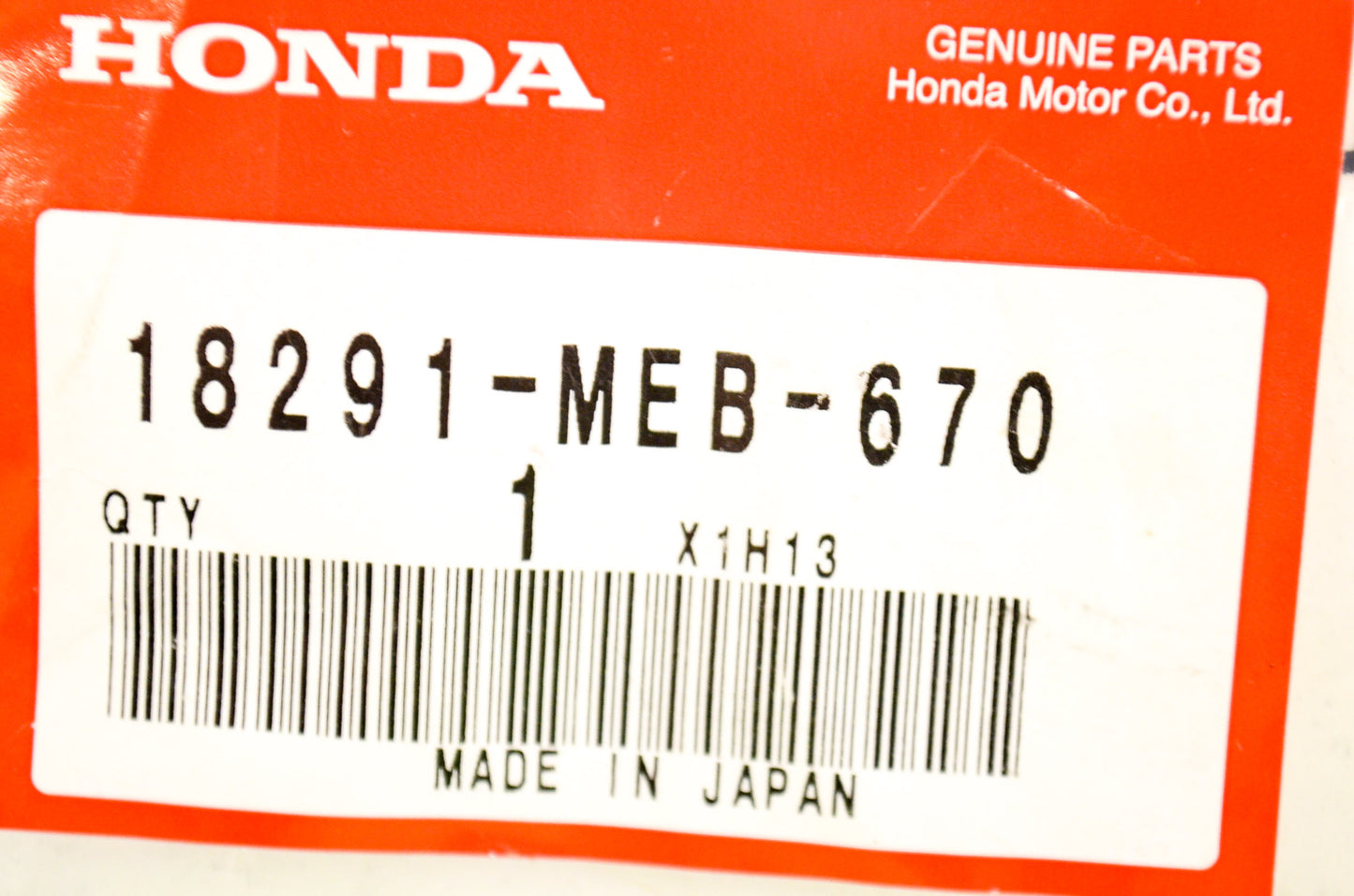OEM Honda 18291-MEB-670 Exhaust Pipe Gasket NOS