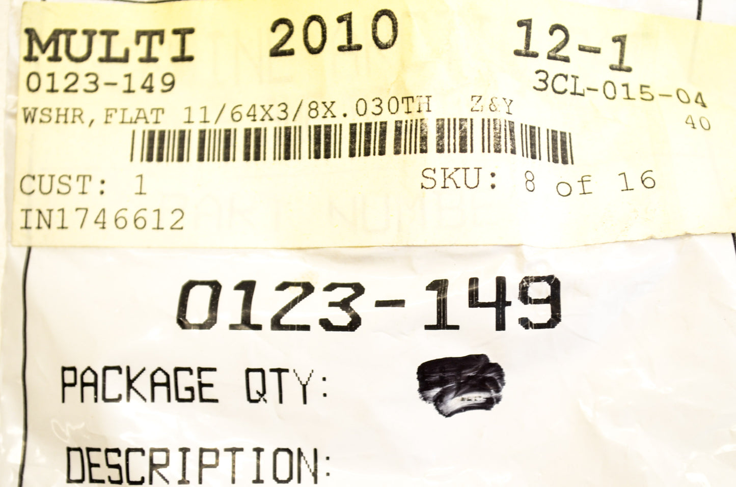 OEM Arctic Cat 0123-149 Flat Washer 11/64x3/8x.030 Qty 6 NOS