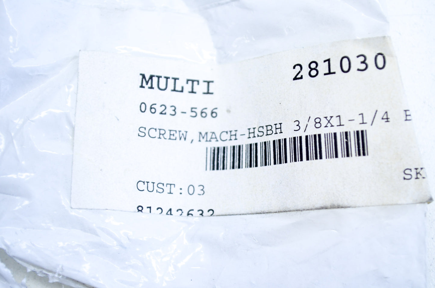 OEM Arctic Cat 0623-566 Black Machine Screw HSBH 3/8-16X1.25 Qty 2 NOS