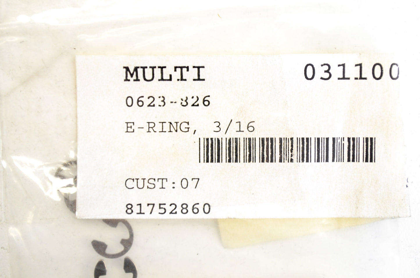 OEM Arctic Cat 0623-826 E-Ring 3/16 Qty 4 NOS
