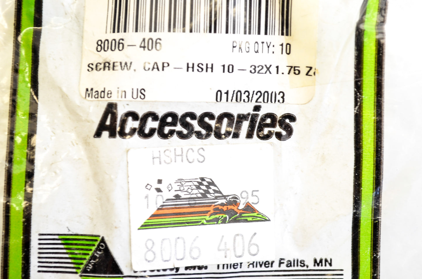 OEM Arctic Cat 8006-406 Cap Screw 10-32X1.75 Qty 3 NOS