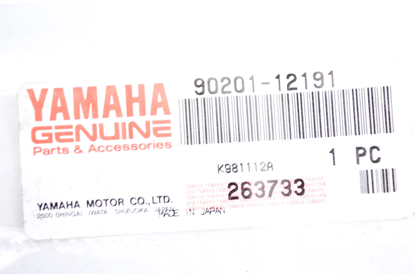 OEM Yamaha 90201-12191-00 Plate Washer NOS