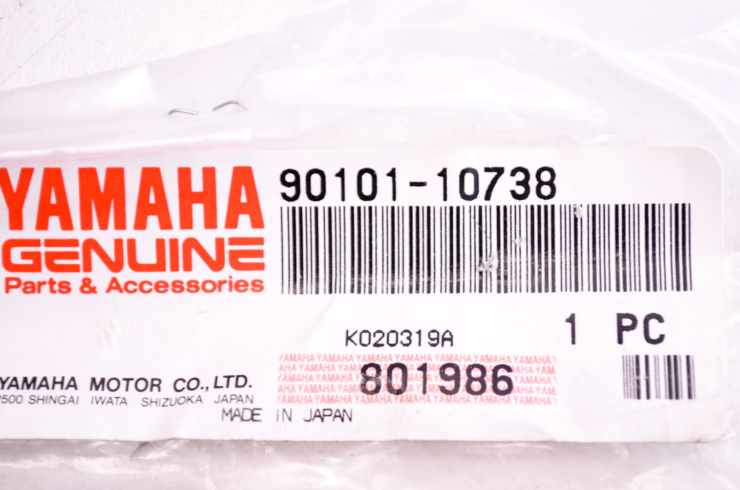 OEM Yamaha 90101-10738-00 Bolt NOS