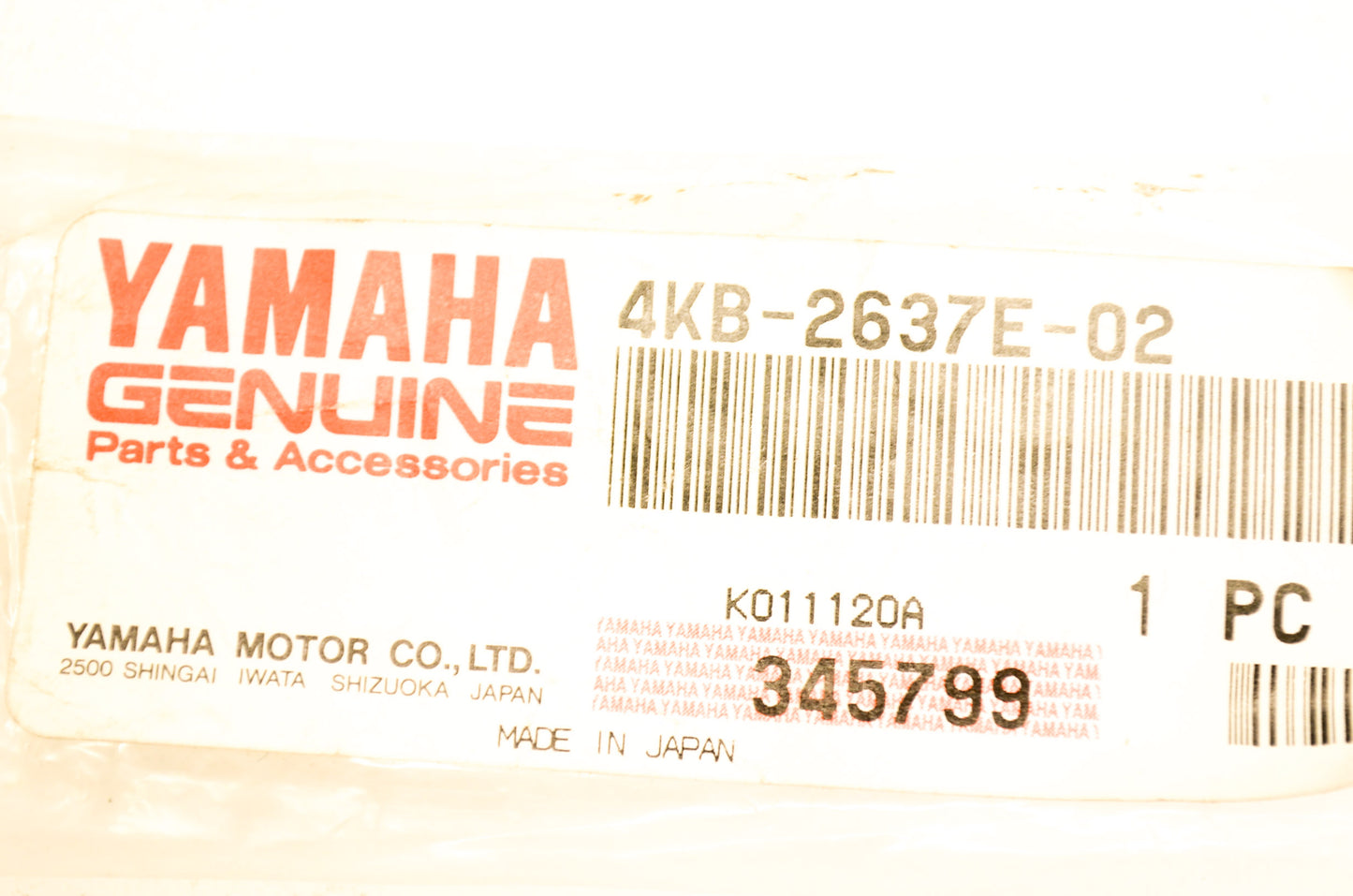 OEM Yamaha 4KB-2637E-02-00 Control Cable 1 NOS