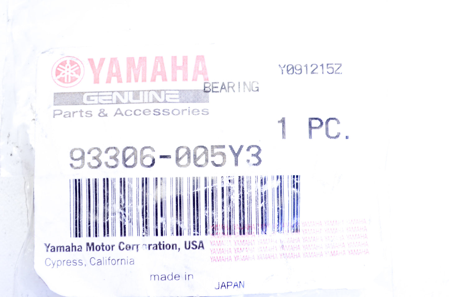 New OEM Yamaha 93306-005Y3-00 Bearing NOS