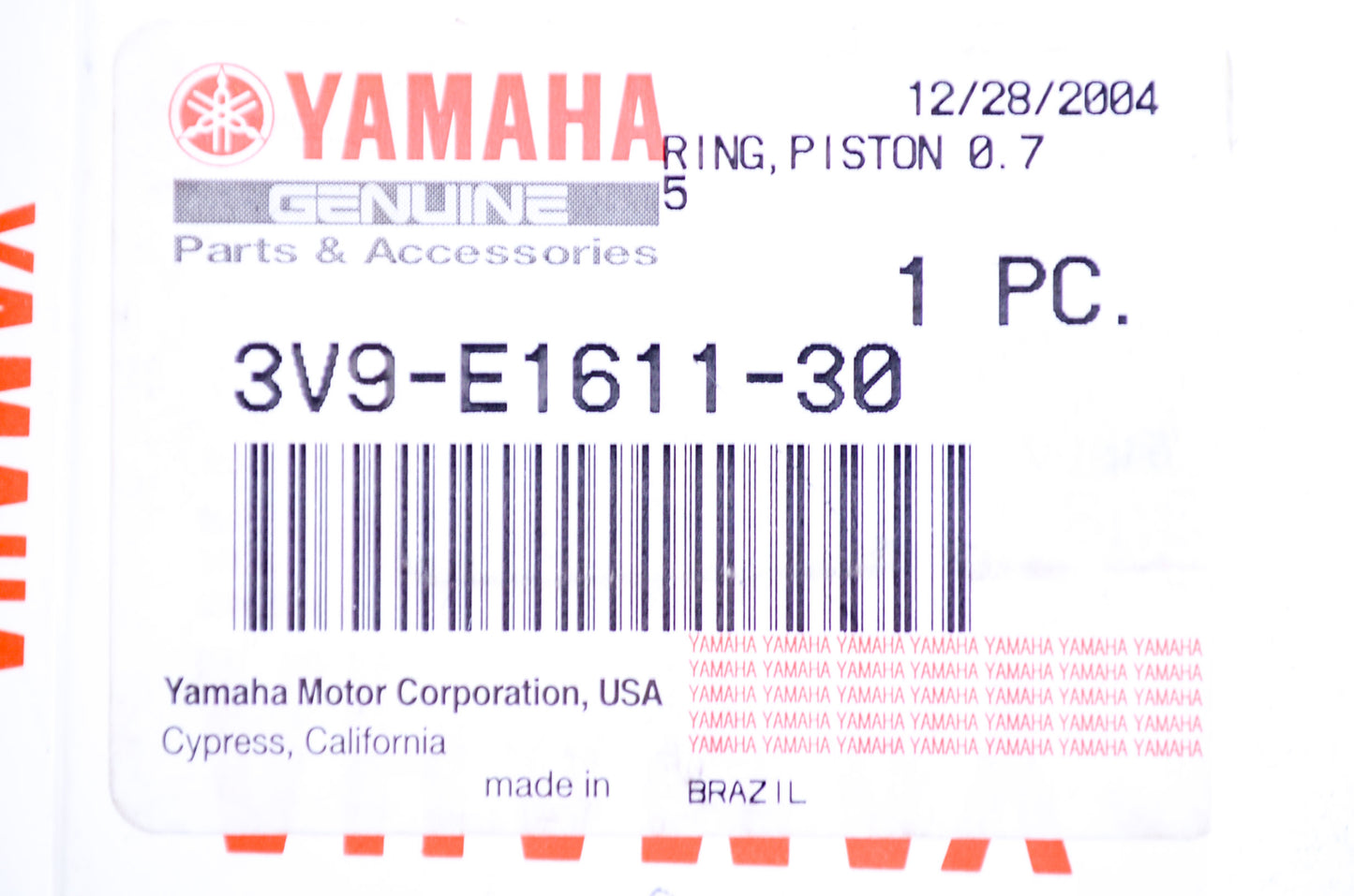 OEM Yamaha 3V9-E1611-30-00 Piston Ring 0.75 Qty 2 NOS