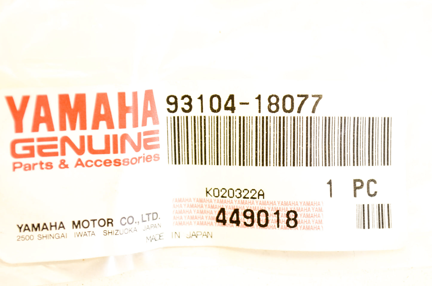 OEM Yamaha 93104-18077-00 Oil Seal Type SO NOS