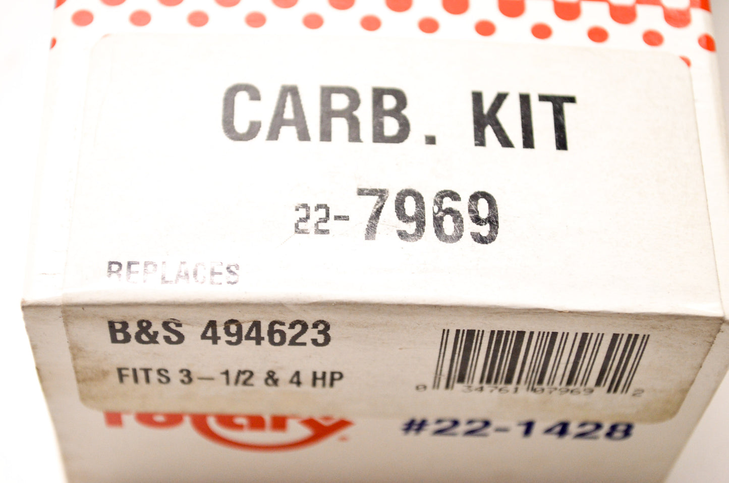 New Rotary Carb Carburetor Kit 3-1/2 & 4 HP NOS