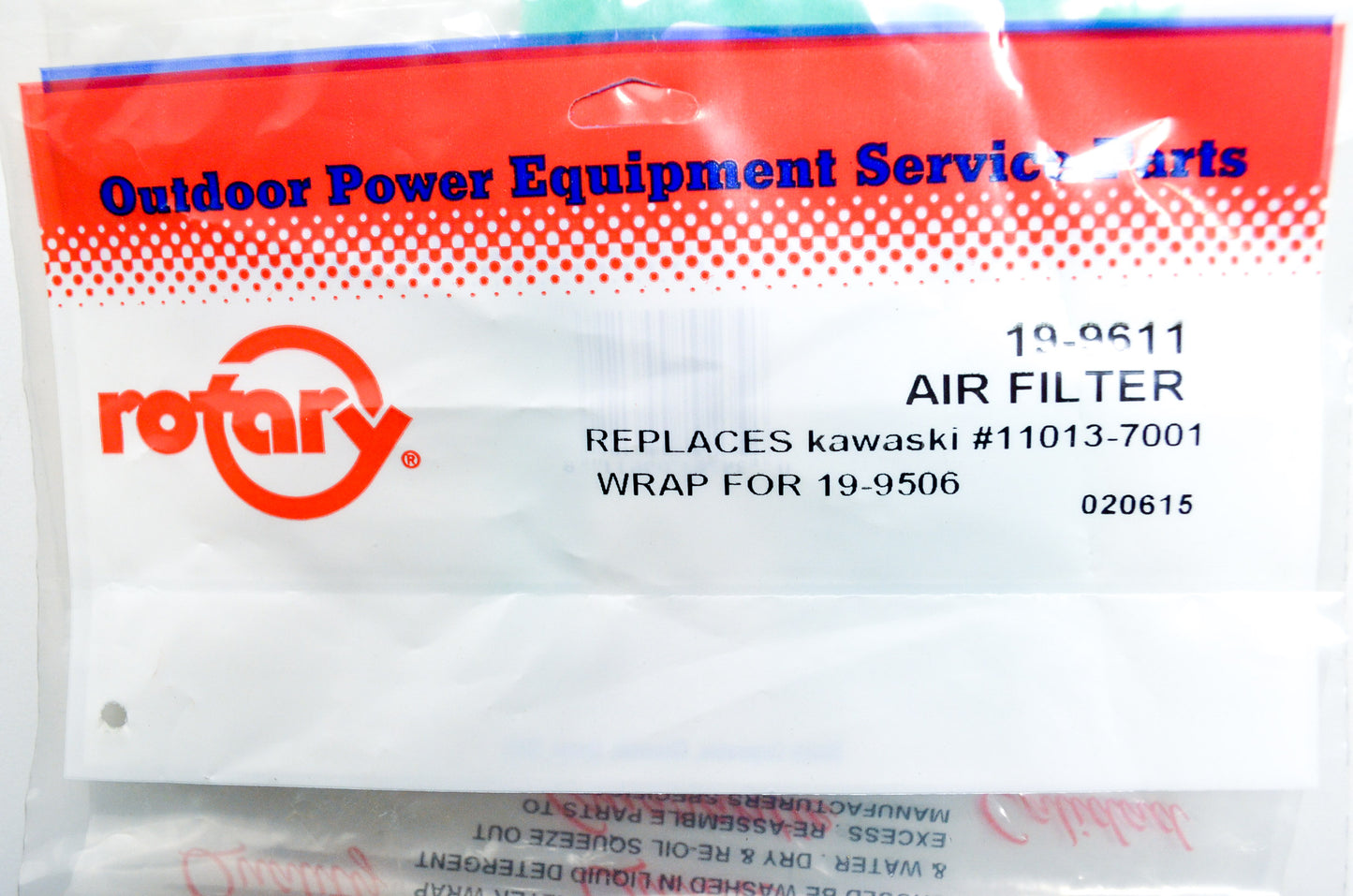 Rotary 19-9611, 11013-7001, 9611 Foam Air Filter Kawasaki Wrap for 19-9506 NOS