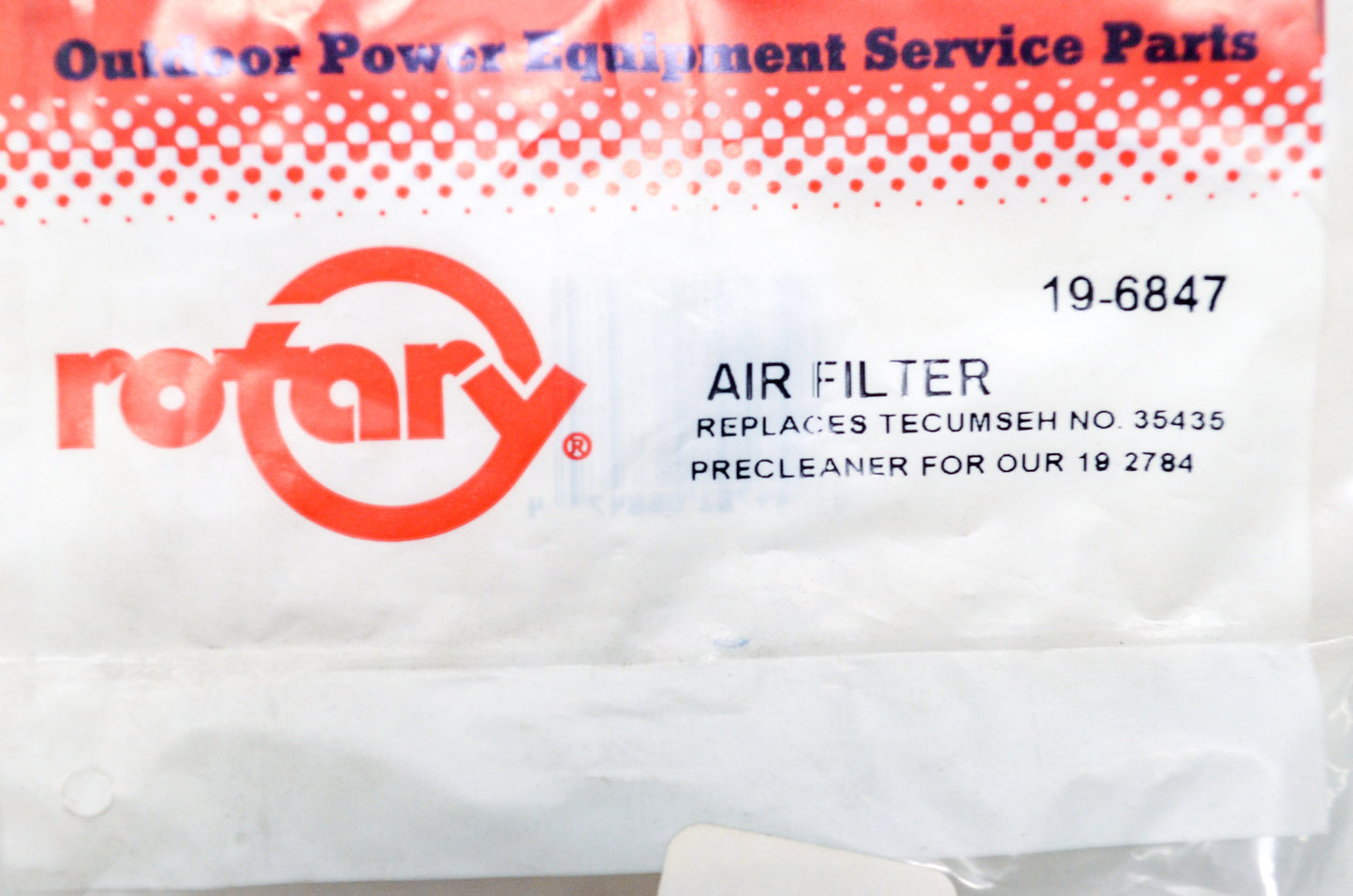 Rotary 19-6847, 35435, 6847 Foam Air Filter Tecumseh Precleaner for 19-2784 NOS