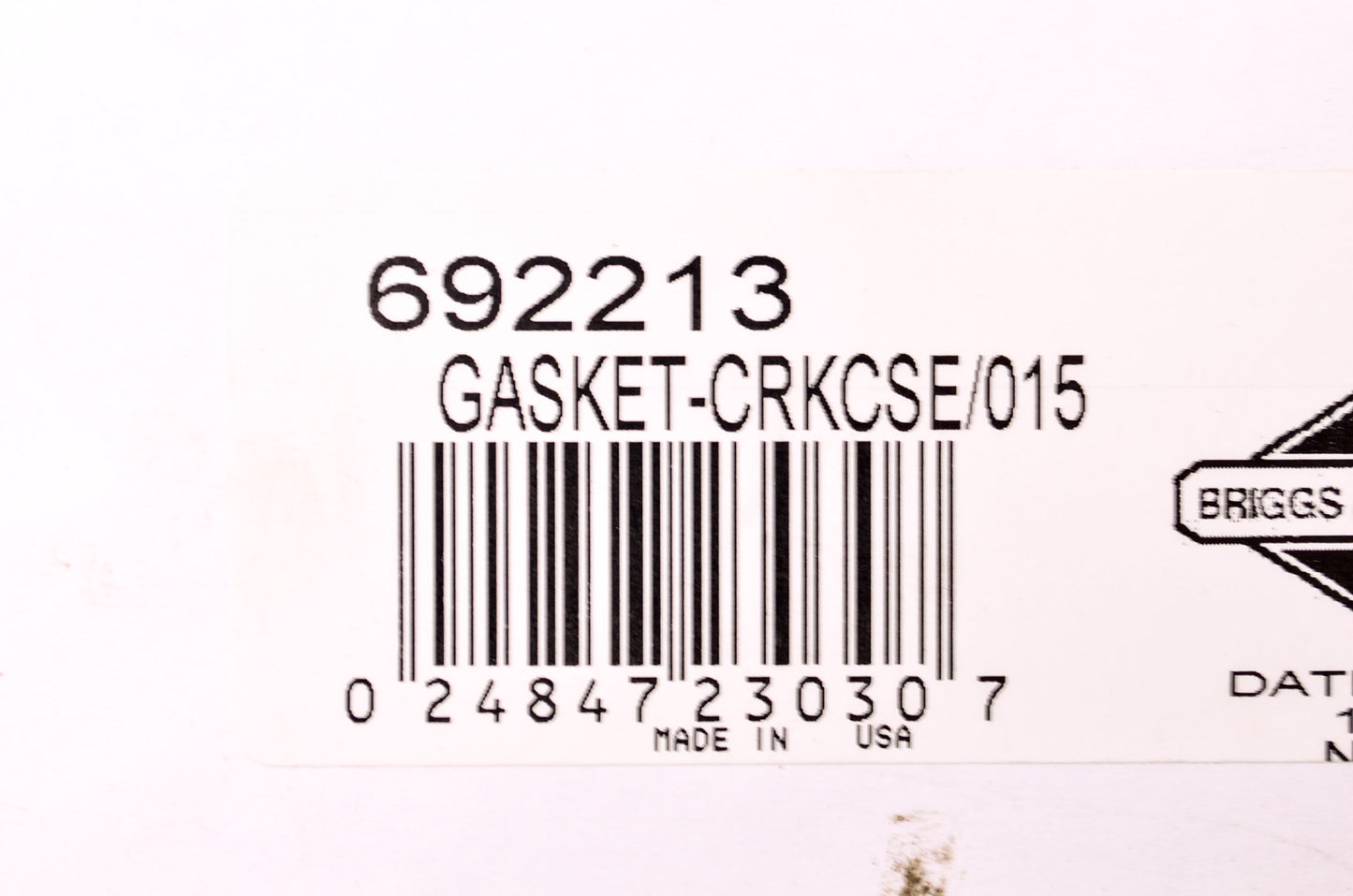 New Briggs & Stratton 692213 Crankcase Gasket NOS