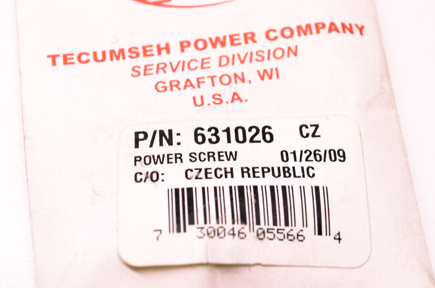New Tecumseh 631026 Power Screw Needle Valve NOS