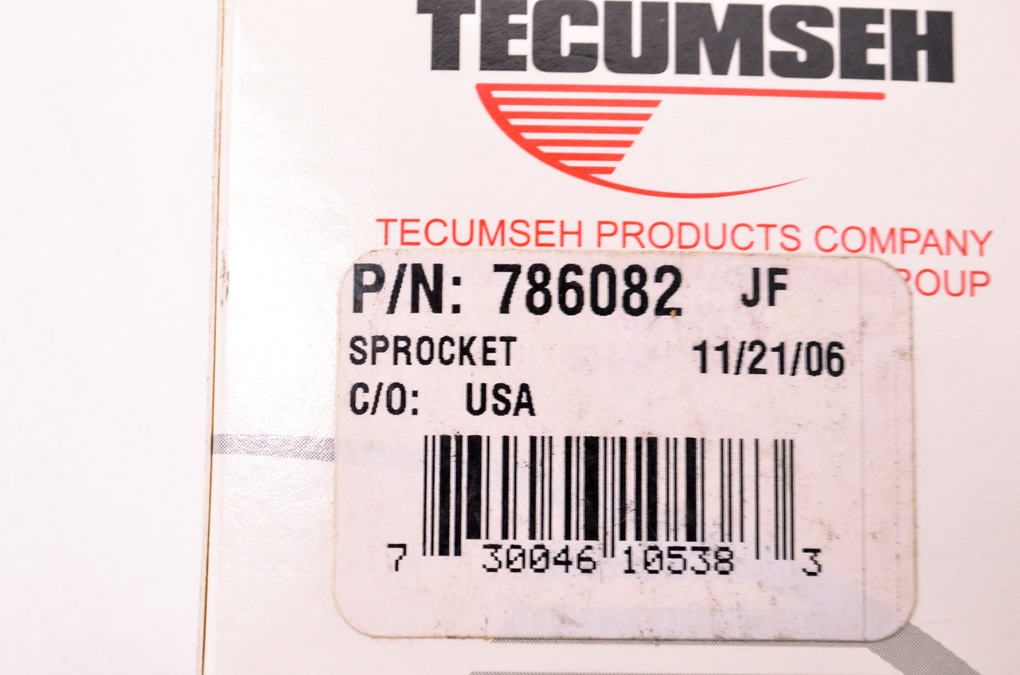 Tecumseh 786082 Sprocket 9T NOS