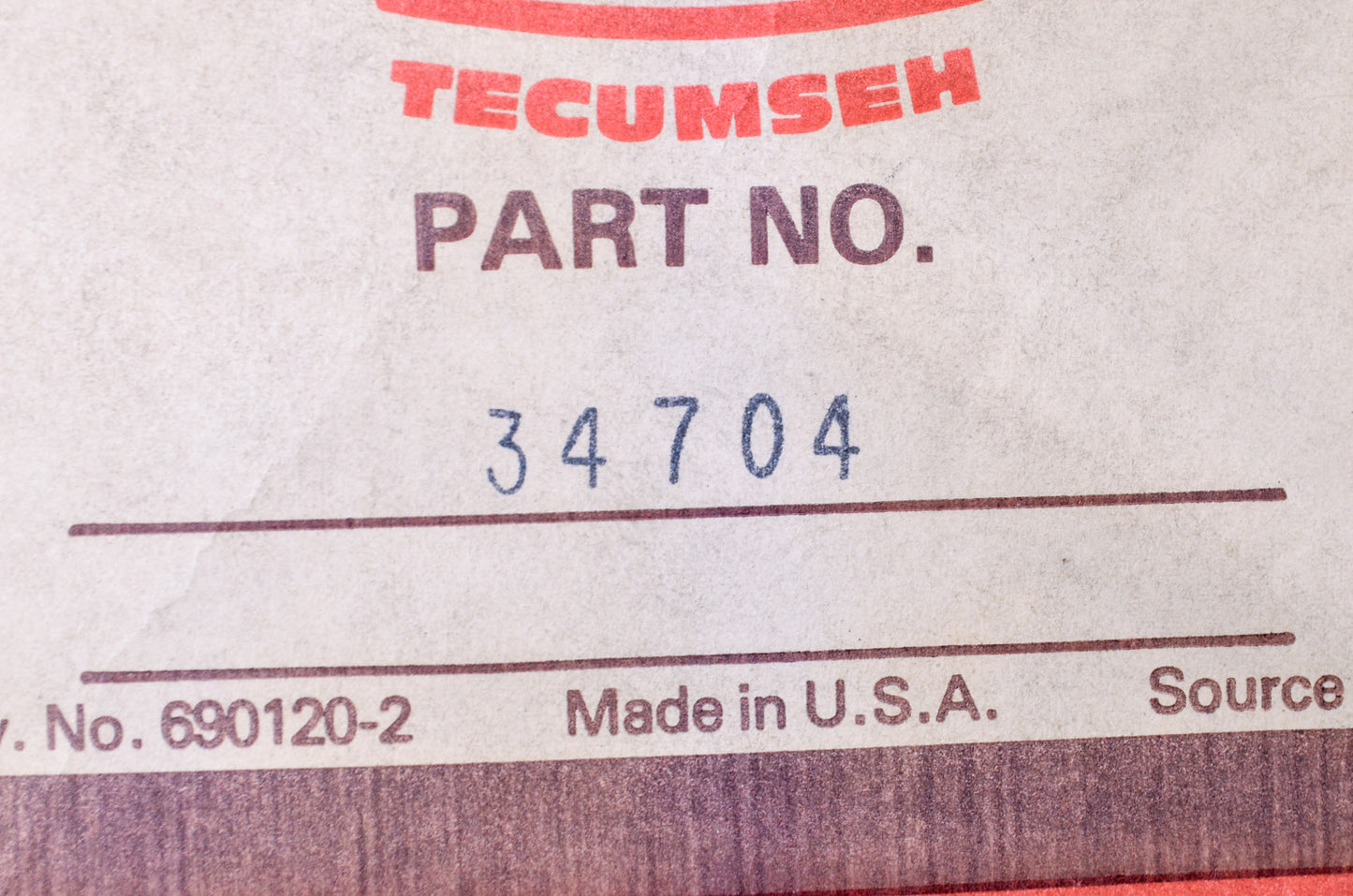 New Tecumseh Decal NOS