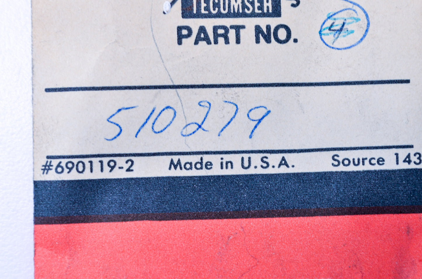 Tecumseh 510279 Gasket Qty 2 NOS