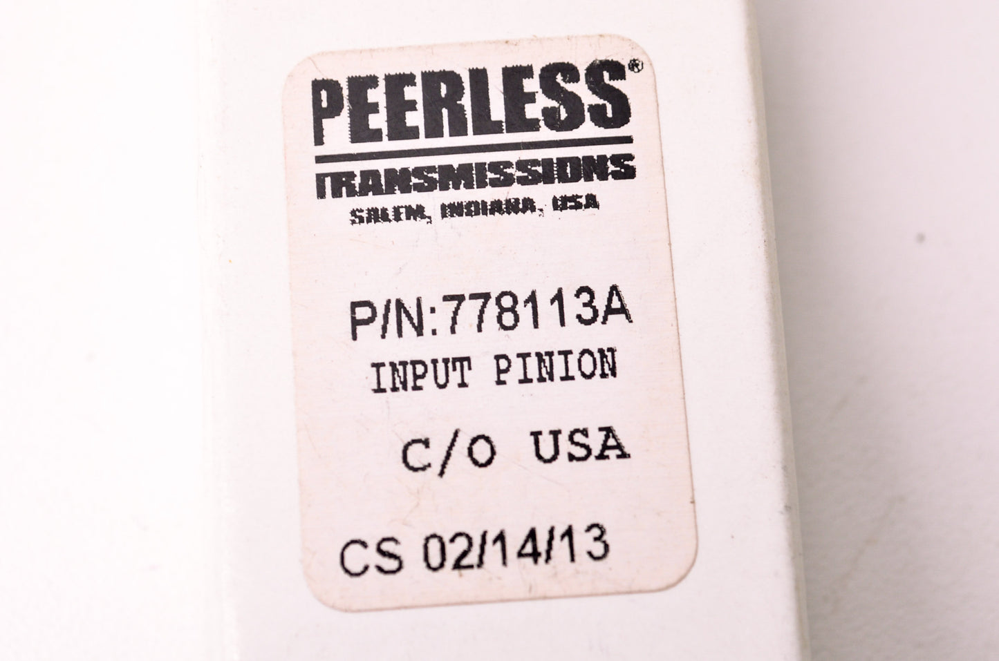 New Peerless Gear Input Pinion NOS