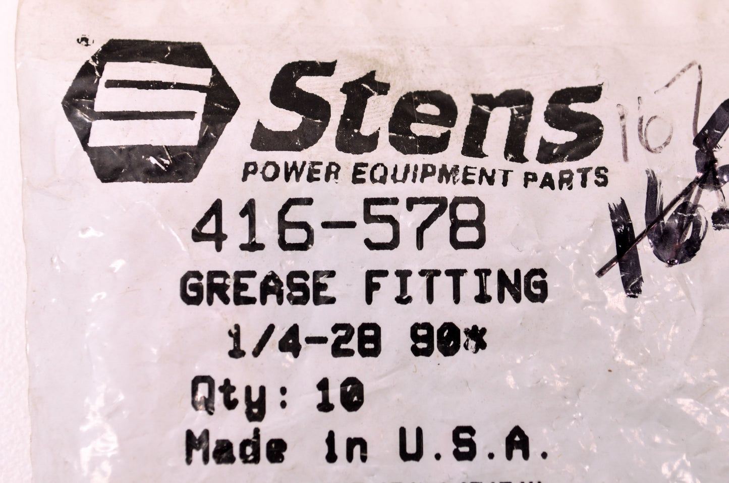 1/4-28 90 Degree Grease Fitting Qty 10 NOS