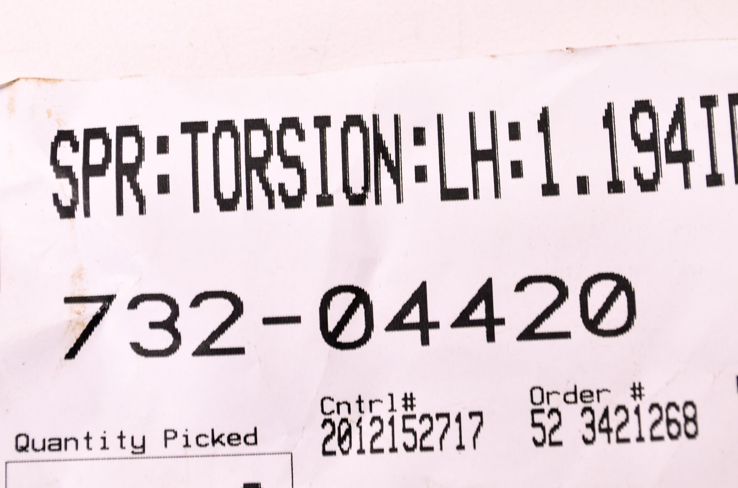 New MTD Torsion Spring NOS