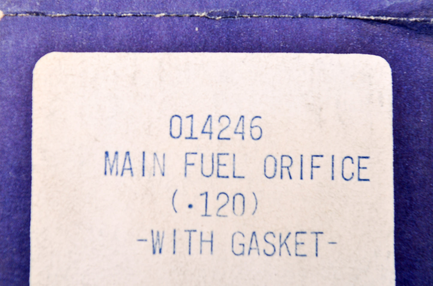 Tillotson 014246 Main Fuel Orifice With Gasket NOS