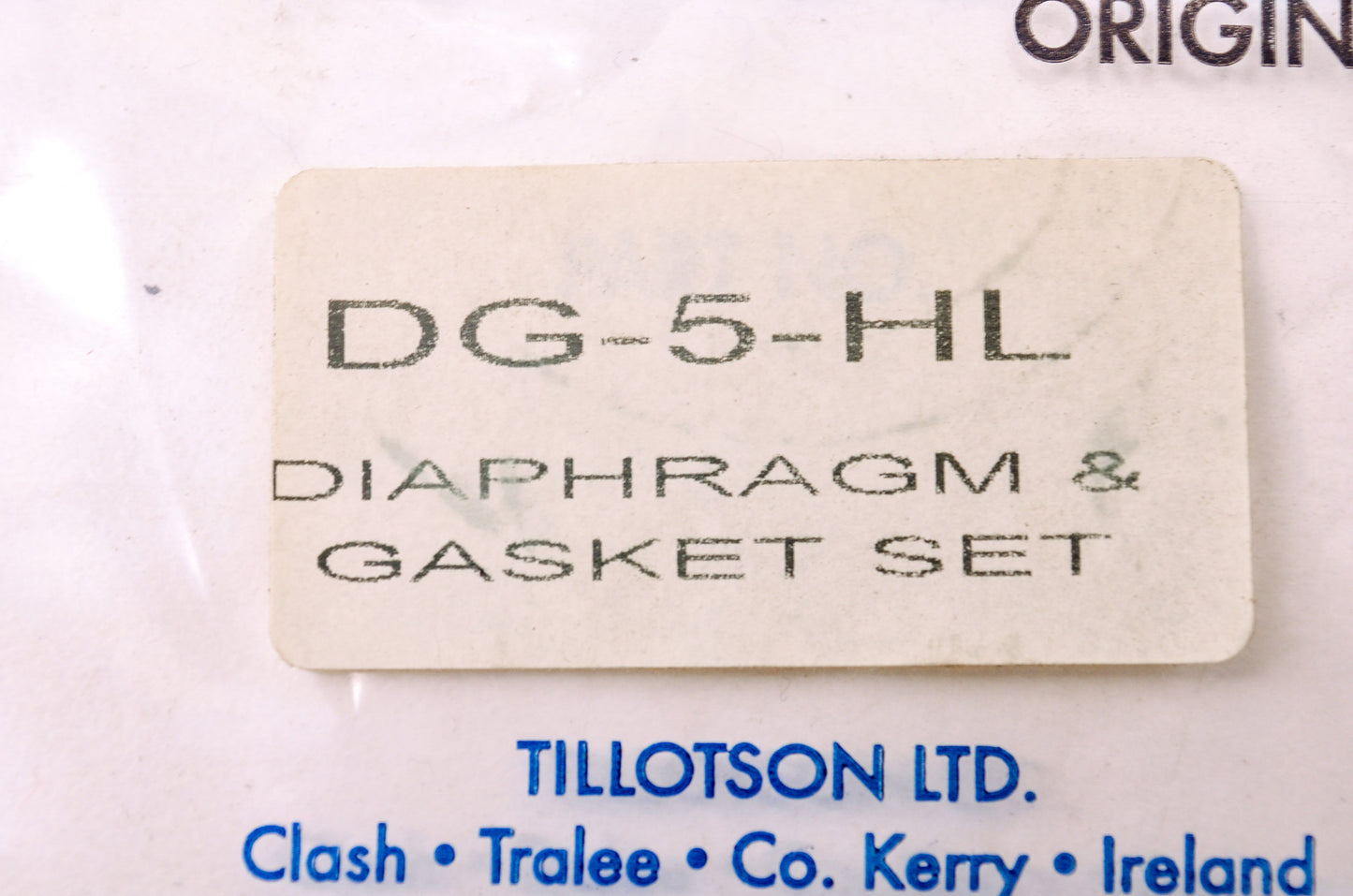 New Tillotson DG-5-HL Diaphragm and Gasket Kit NOS