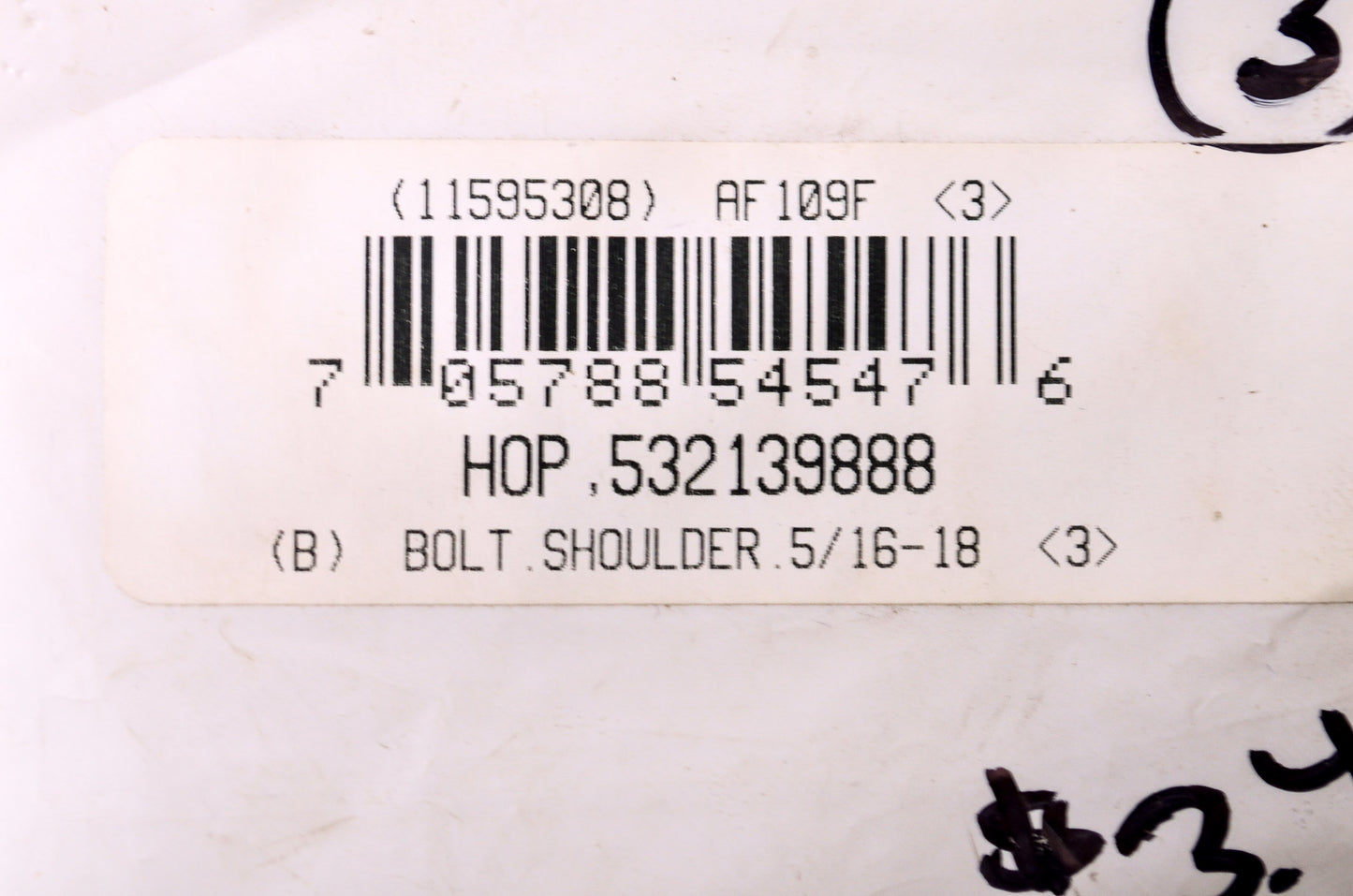 New AYP 5/16-18 Shoulder Bolt QTY 3 NOS
