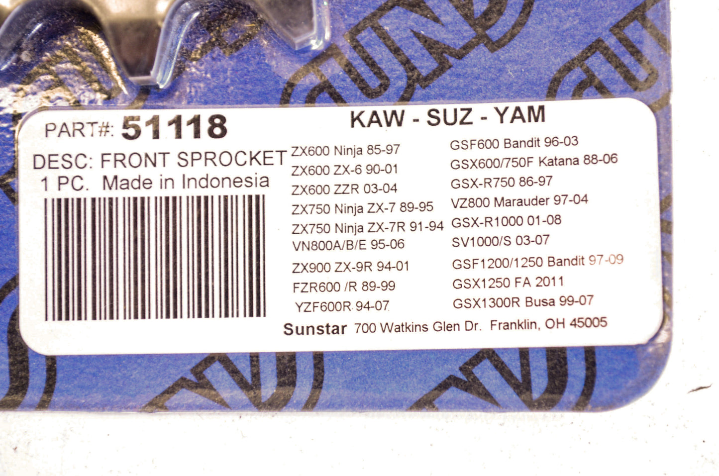 New Sunstar Front Sprocket 18T NOS