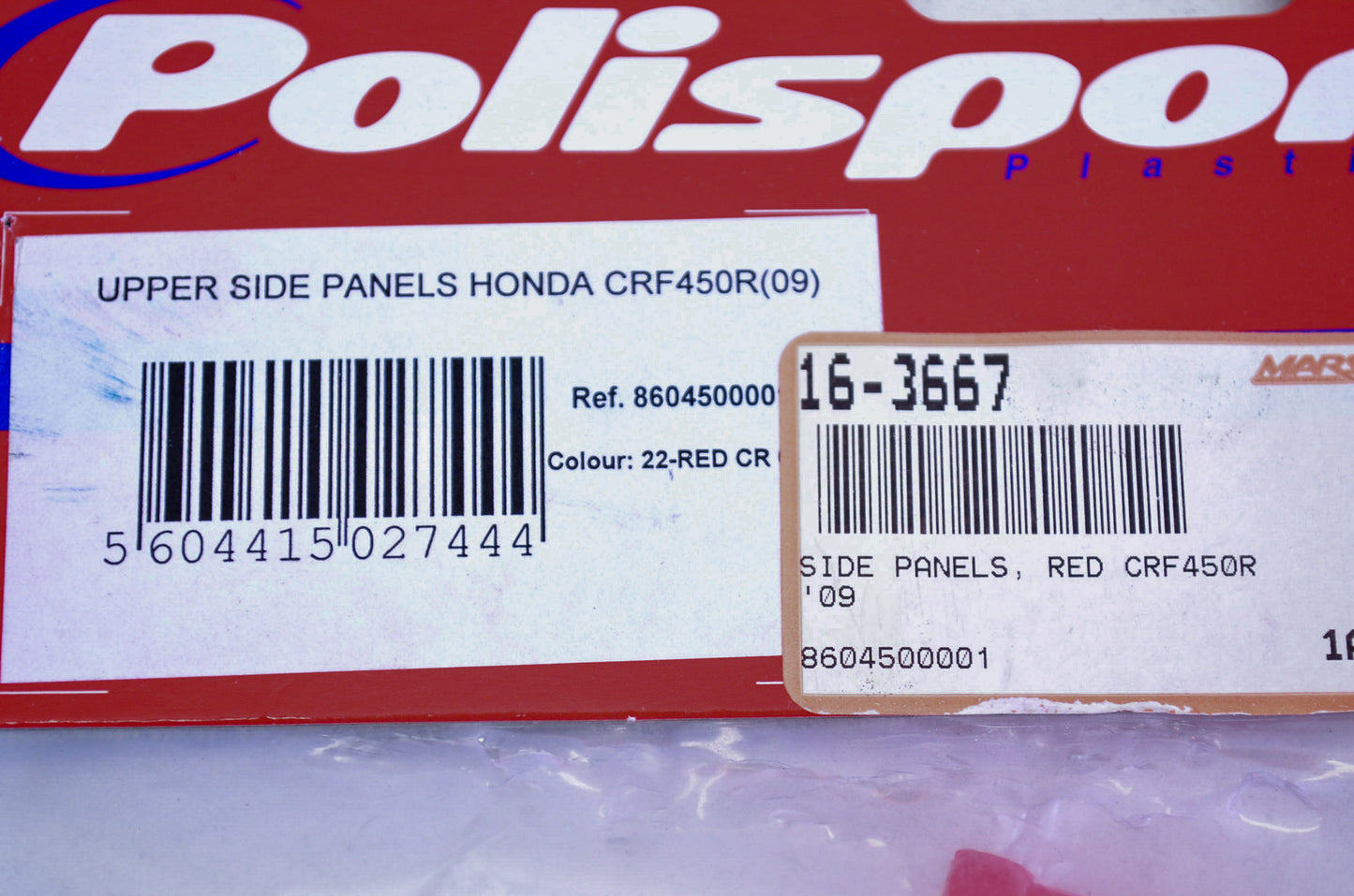Polisport 16-3667, 8604500001 Red Upper Side Panel Kit Honda NOS