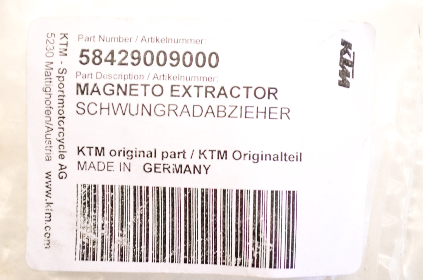 New OEM KTM Magneto Extractor NOS