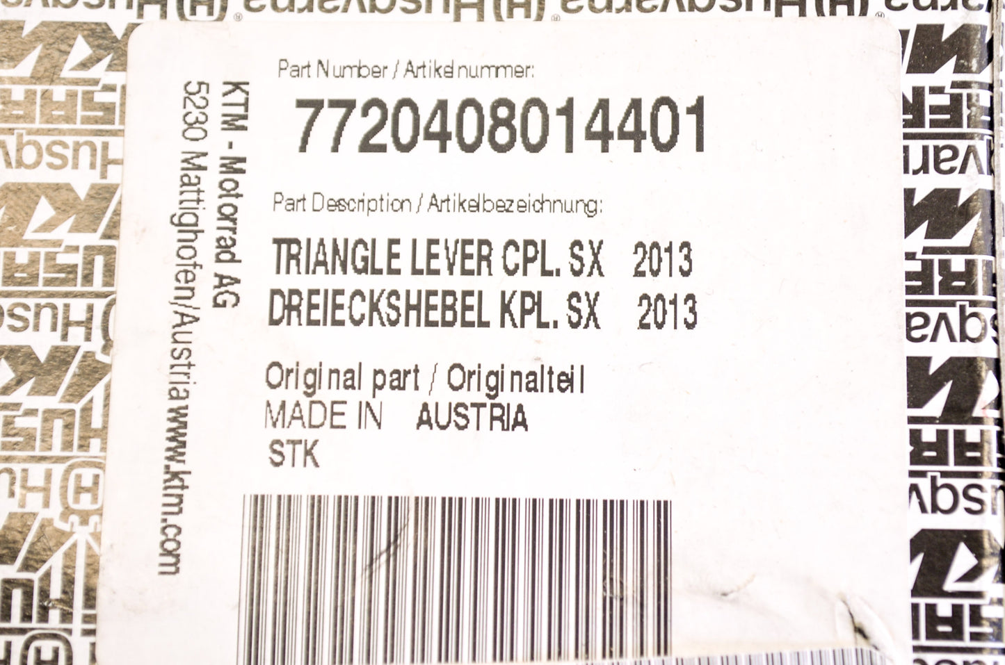 New OEM KTM Triangle Lever Assembly NOS