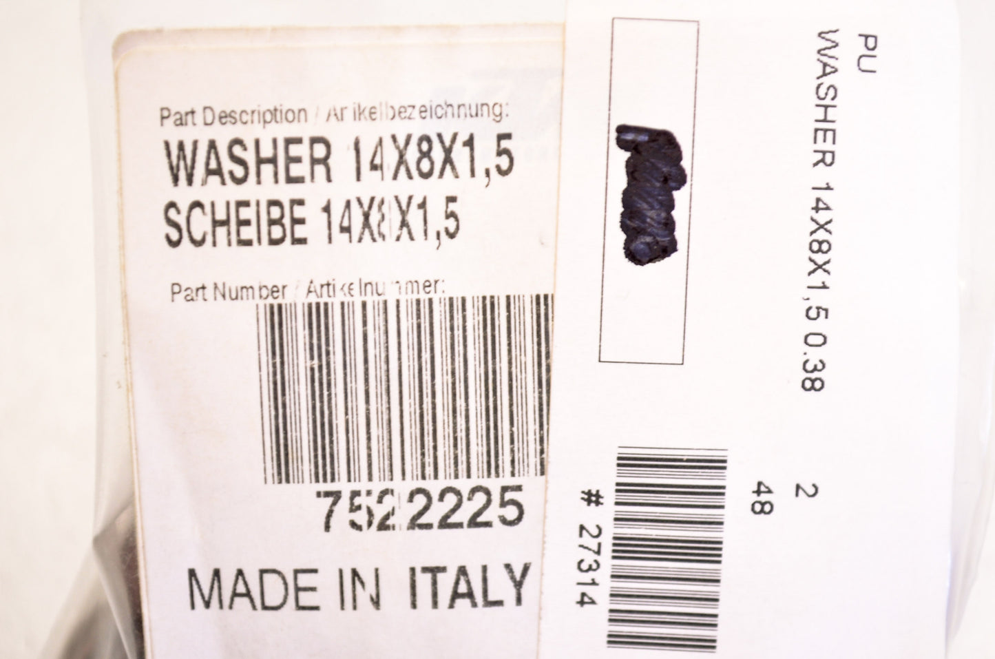 OEM KTM 7522225 Washer 14X8X1.5 Qty 2 NOS