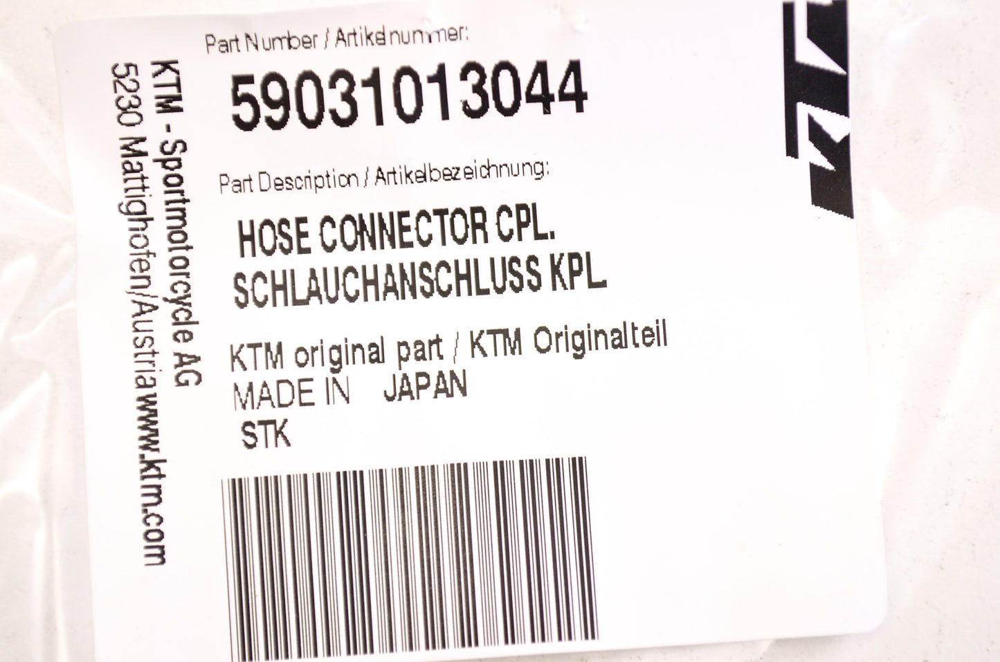 Carburetor Hose Connector Kit NOS