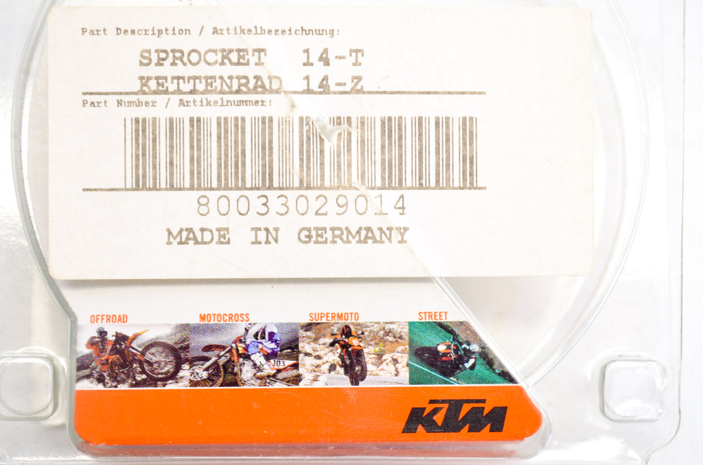 OEM KTM 80033029014 Front Sprocket 14T NOS