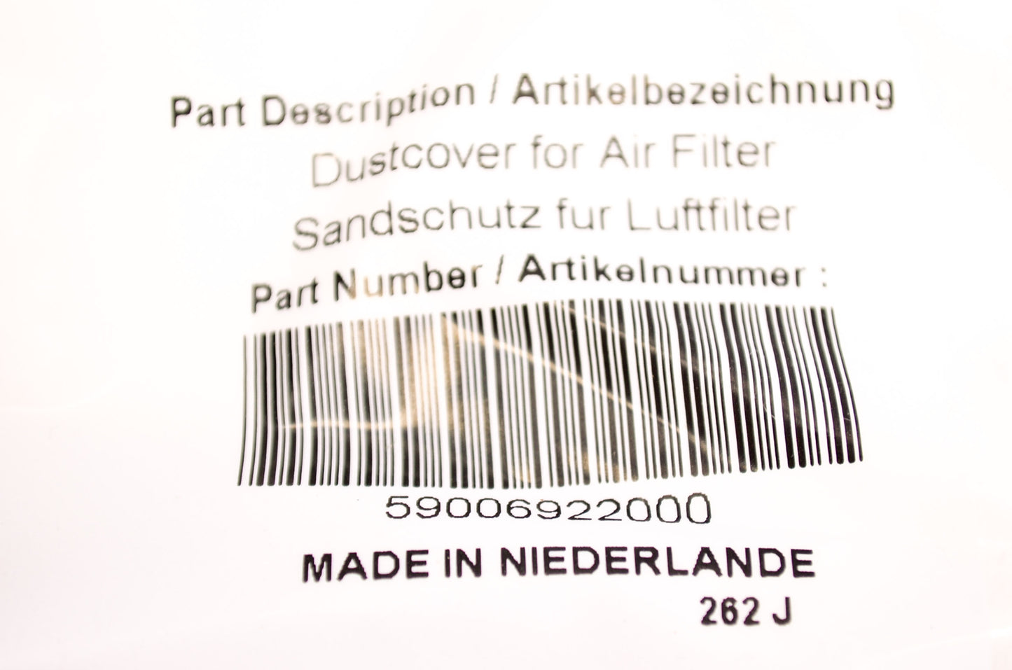 New OEM KTM Air Filter Dust Cover NOS
