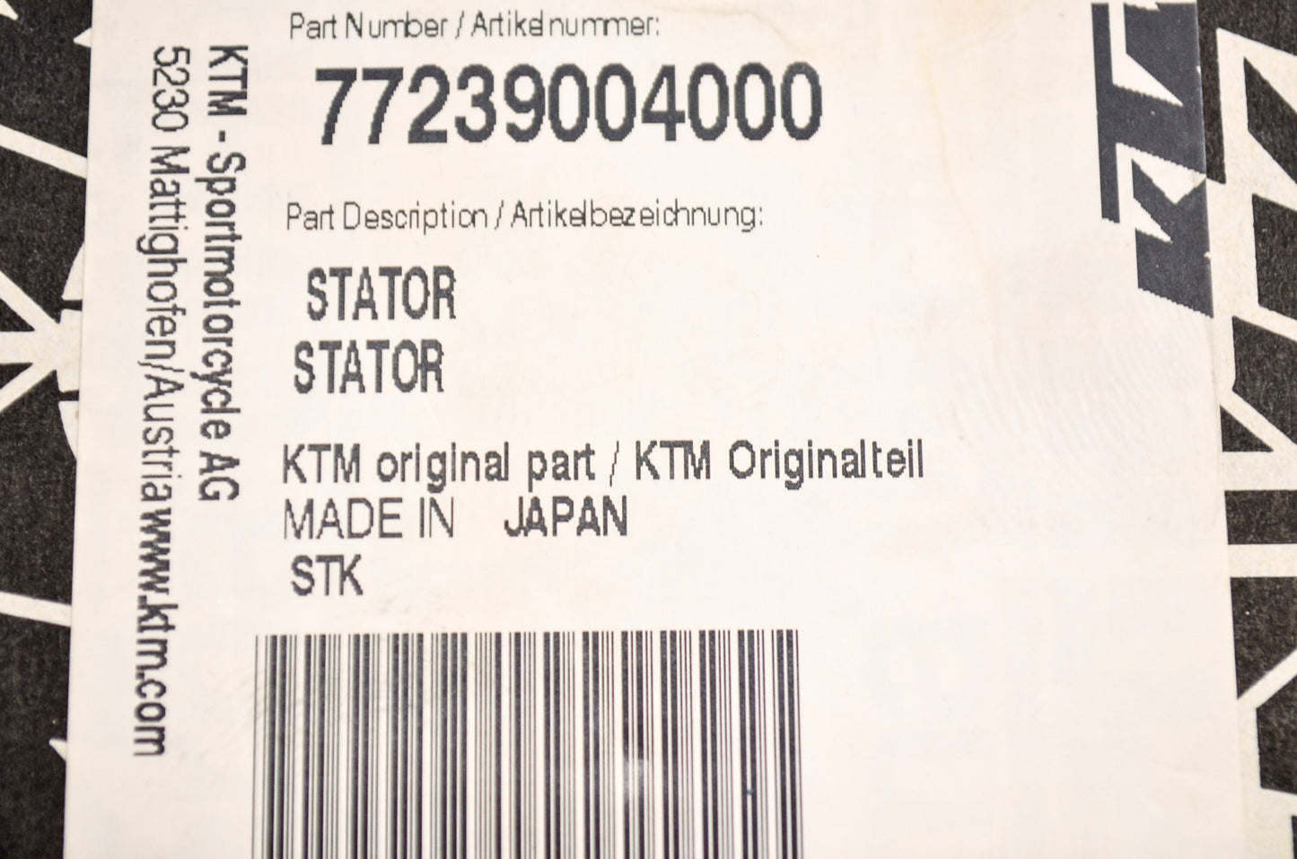 OEM KTM 77239004000 Stator NOS