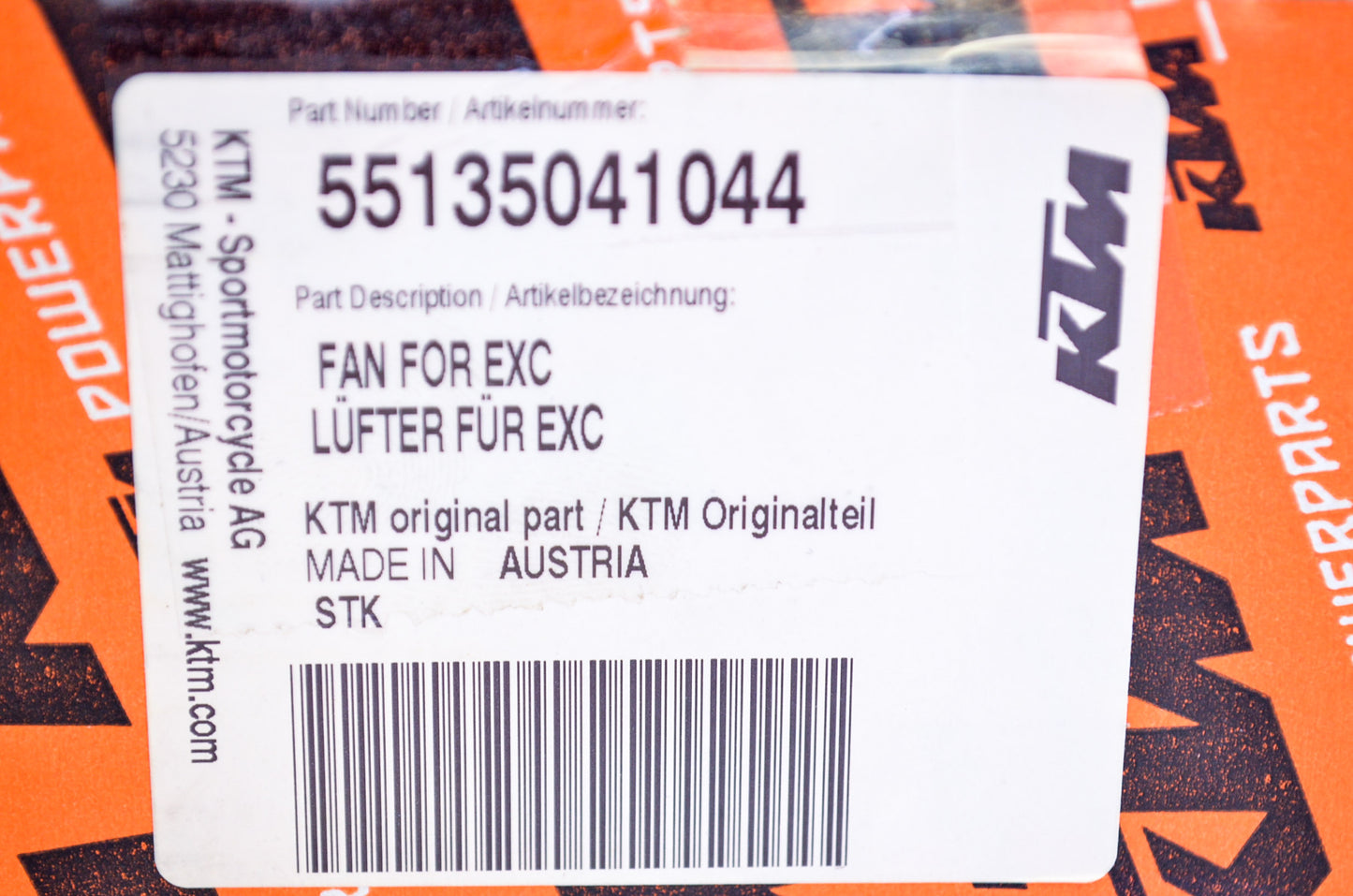 New OEM KTM Radiator Fan Cooling Kit NOS