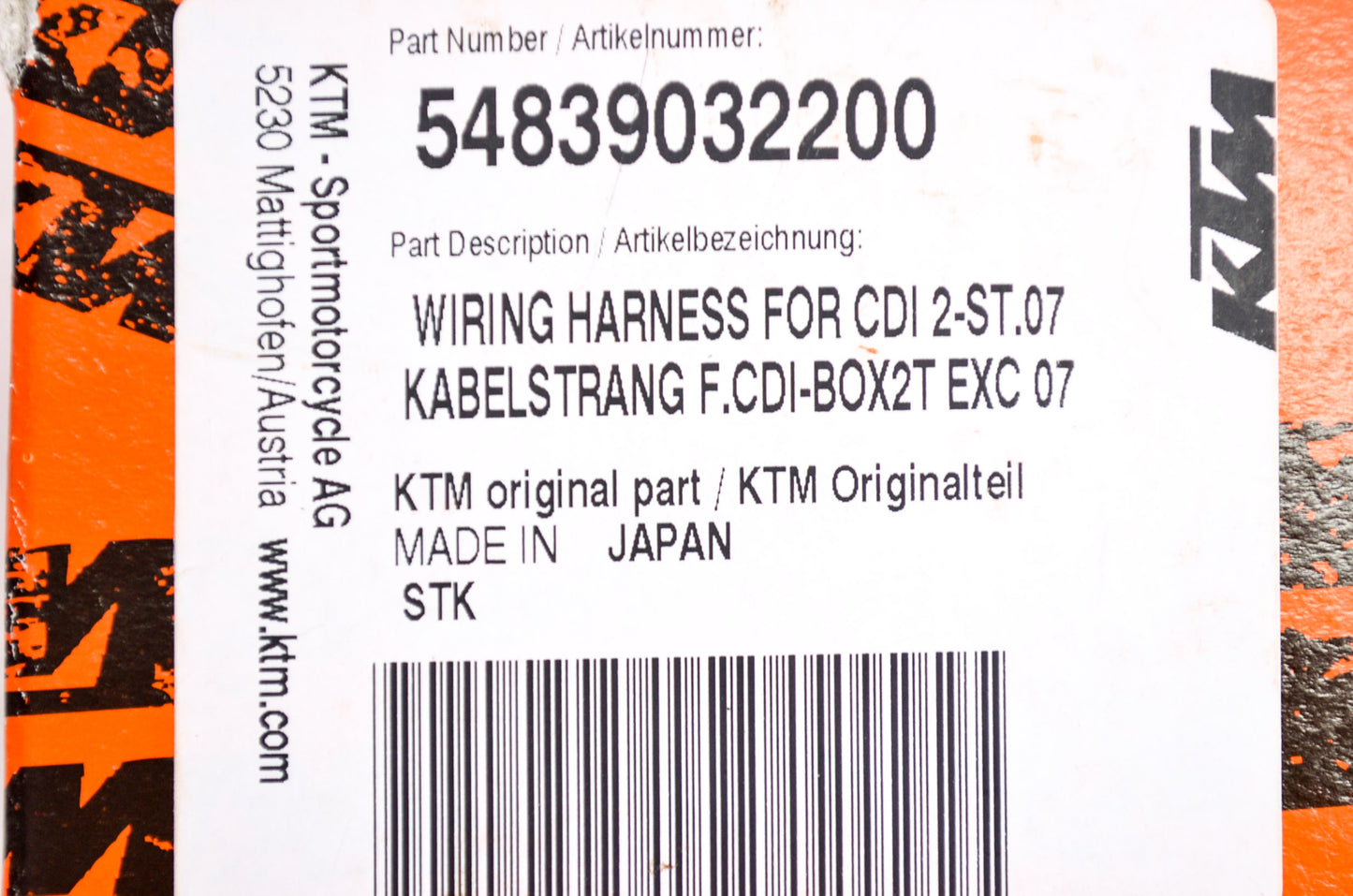 OEM KTM 54839032200 Wiring Harness NOS