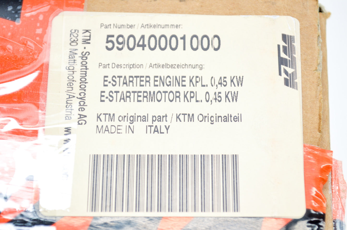 New OEM KTM Electric Starter Motor NOS