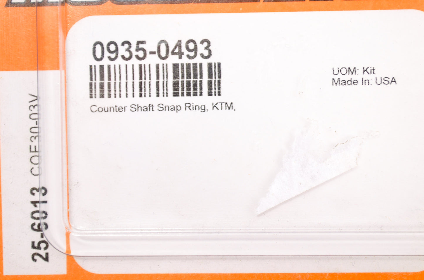 KTM Counter Shaft Snap Ring Kit NOS